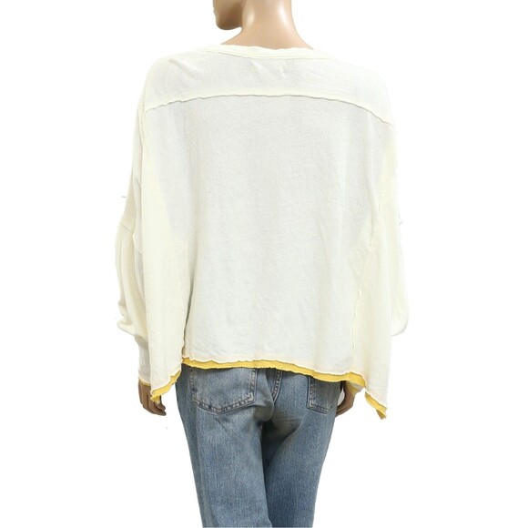 Free People We The Free Allie Blouse Tee Top Floral Number Graphic M NWT 283680 - Picture 7 of 9